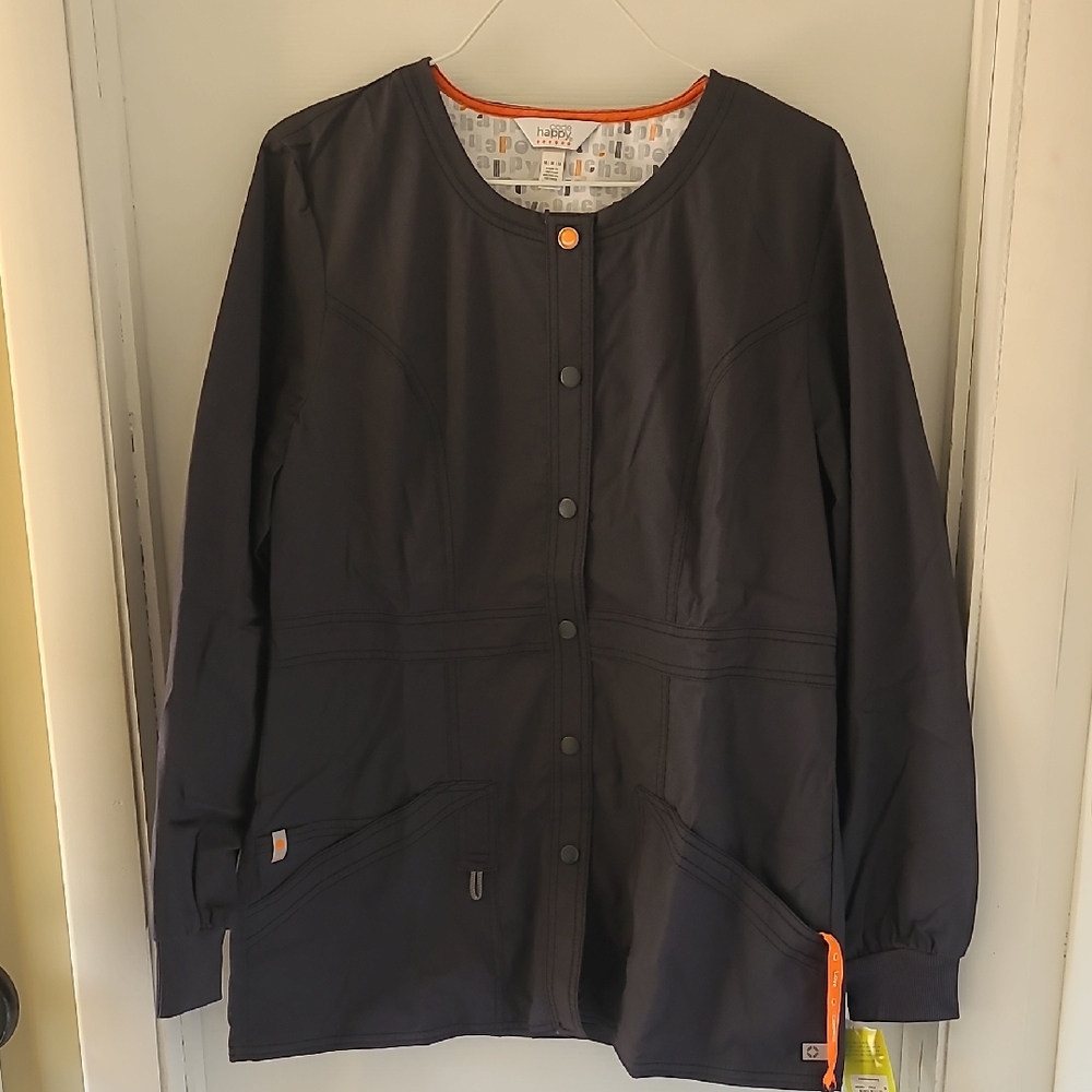 Code Happy Pewter Scrub Jacket